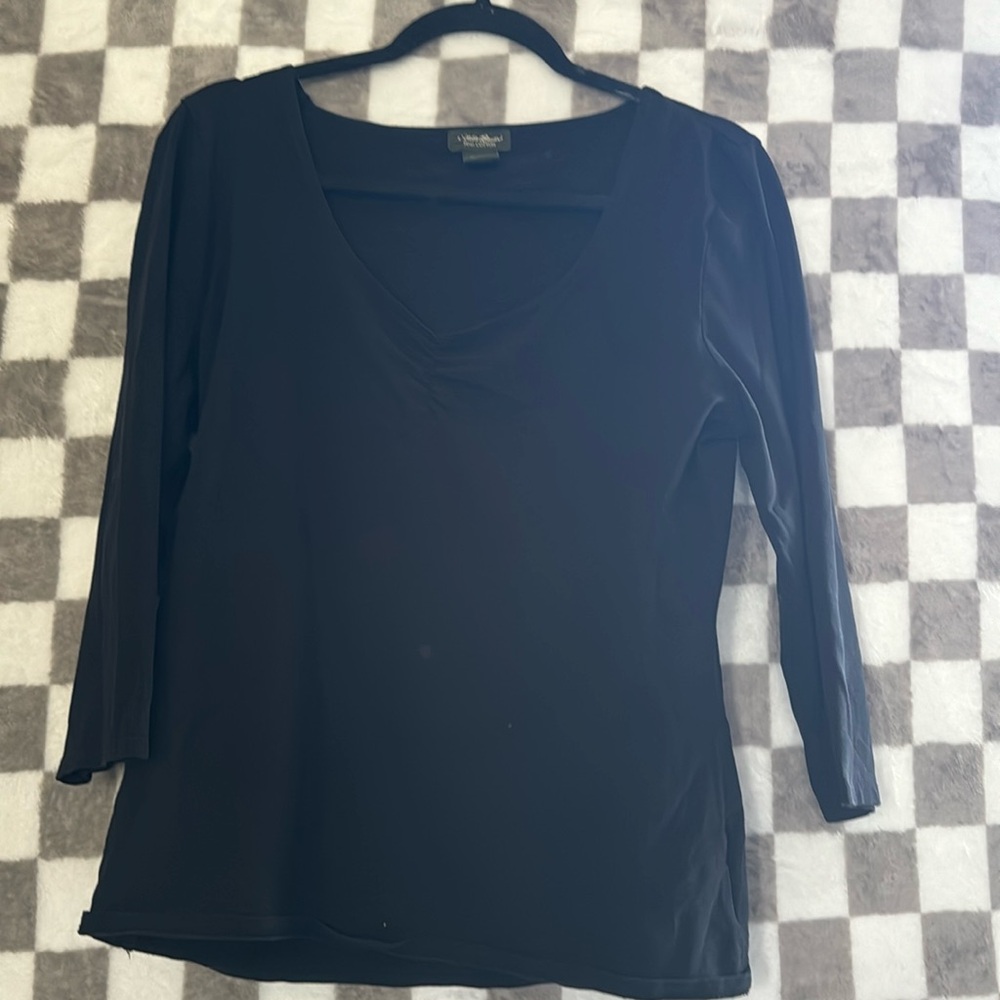 Eddie Bauer black shirt sleeve tee shirt PIMA COTTON collection
